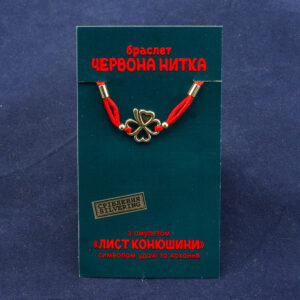 Браслет красная нить "Клевер"